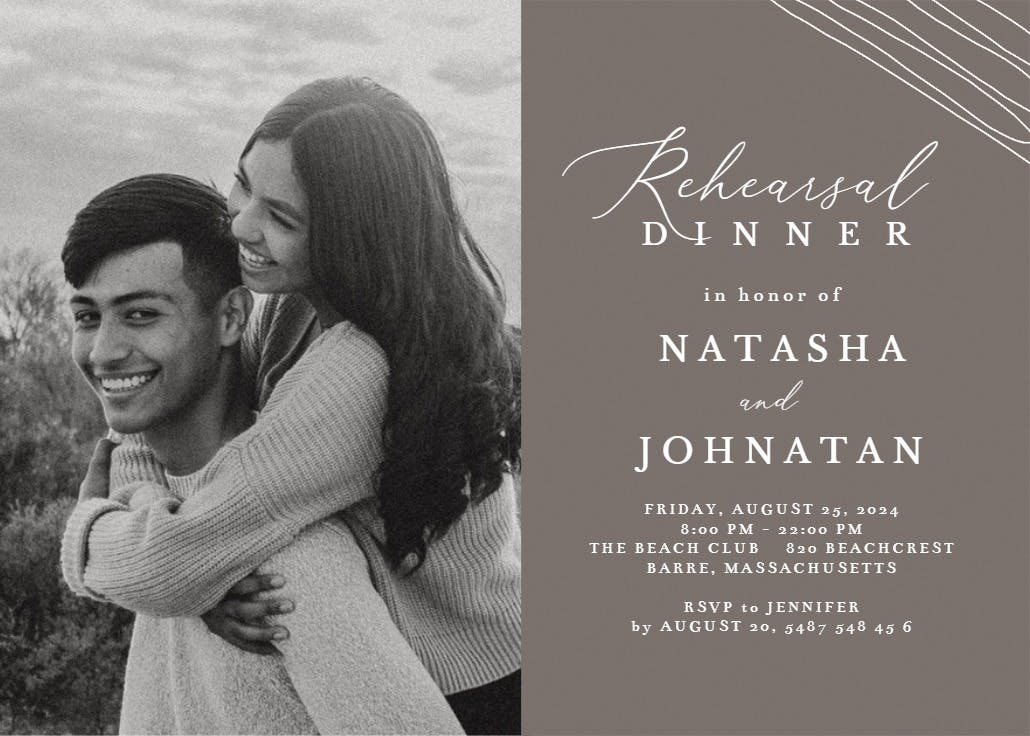 Fab dinner - rehearsal dinner party invitation